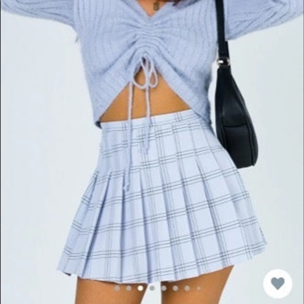 Polly blue plaid skirt